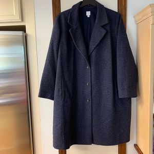 J Jill navy tweed winter coat